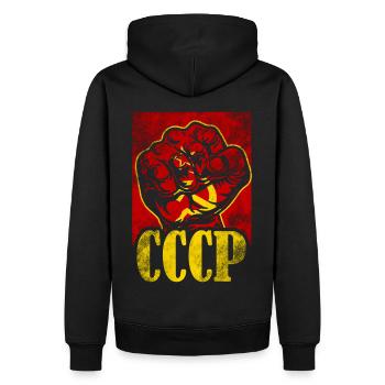 Kommunismus - Männer Premium Bio Hoodie - Schwarz - Hinten - Nico (187cm)