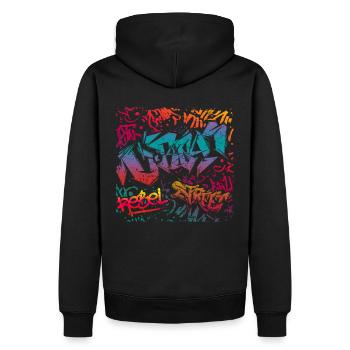 Graffiti Kunst - Männer Premium Bio Hoodie - Schwarz - Hinten - Nico (187cm)