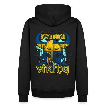 Schwedischer Wikinger - Männer Premium Bio Hoodie - Schwarz - Hinten - Nico (187cm)
