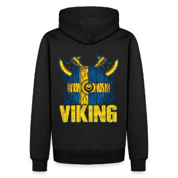Schwedischer Wikinger - Männer Premium Bio Hoodie - Schwarz - Hinten - Nico (187cm)