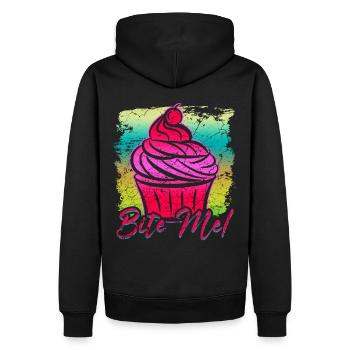 Cupcake - Männer Premium Bio Hoodie - Schwarz - Hinten - Nico (187cm)