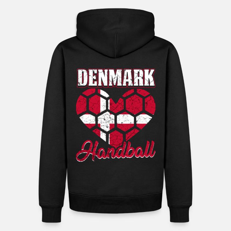 Danemark Handball - Sweat à capuche Premium bio Homme - noir