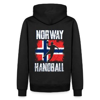 Norwegen Handball - Männer Premium Bio Hoodie - Schwarz - Hinten - Nico (187cm)