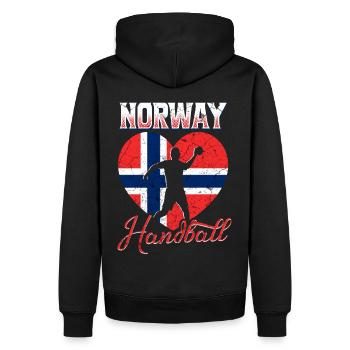 Norwegen Handball - Männer Premium Bio Hoodie - Schwarz - Hinten - Nico (187cm)