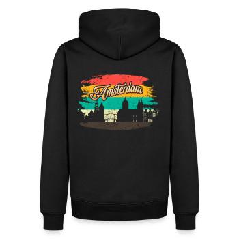 Amsterdam - Sweat à capuche Premium bio Homme - noir - Dos - Nico (187cm)