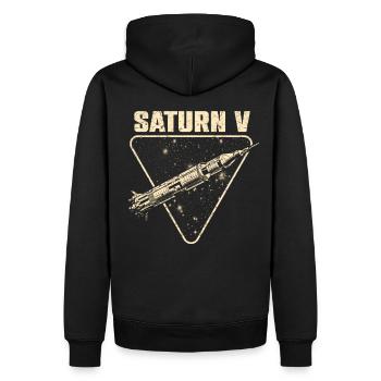 Saturn V Rakete - Männer Premium Bio Hoodie - Schwarz - Hinten - Nico (187cm)
