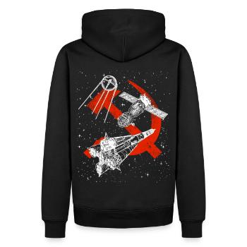 Soyouz Spoutnik Fusée Union soviétique Espace - Sweat à capuche Premium bio Homme - noir - Dos - Nico (187cm)