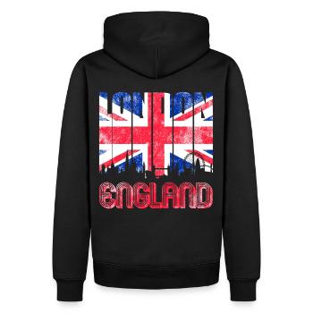 London Skyline England Grossbritannien - Männer Premium Bio Hoodie - Schwarz - Hinten - Nico (187cm)