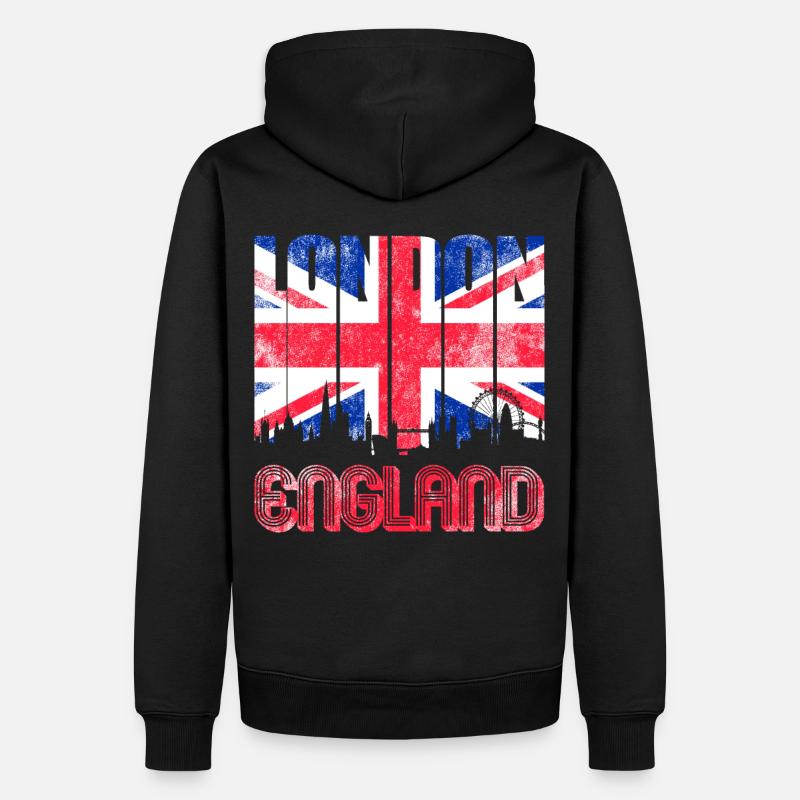 Londres Skyline Angleterre Royaume-Uni - Sweat à capuche Premium bio Homme - noir