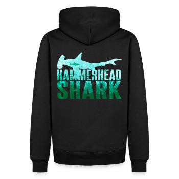 Hammerhai Hai Haifisch - Männer Premium Bio Hoodie - Schwarz - Hinten - Nico (187cm)