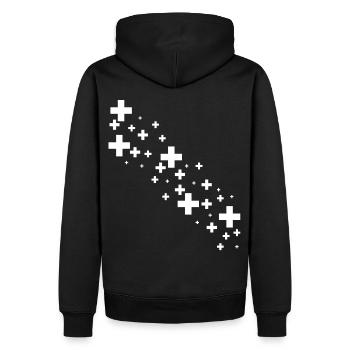 Drapeau de la Suisse - Sweat à capuche Premium bio Homme - noir - Dos - Nico (187cm)