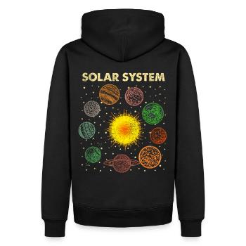 Système solaire - Sweat à capuche Premium bio Homme - noir - Dos - Nico (187cm)