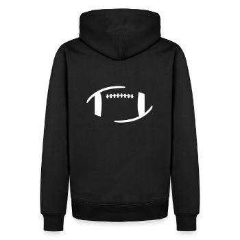 2 moitié de football - Football américain - Sweat à capuche Premium bio Homme - noir - Dos - Nico (187cm)
