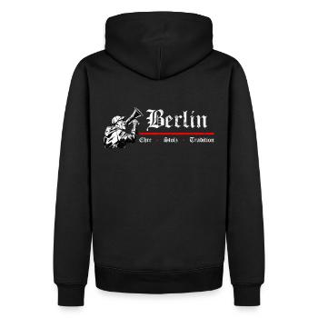 Berlin Ehre Stolz Tradition - Fussball - Männer Premium Bio Hoodie - Schwarz - Hinten - Nico (187cm)