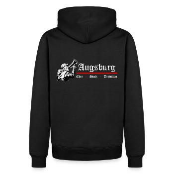 Augsburg Honor Pride Tradition - Football Design - Sweat à capuche Premium bio Homme - noir - Dos - Nico (187cm)