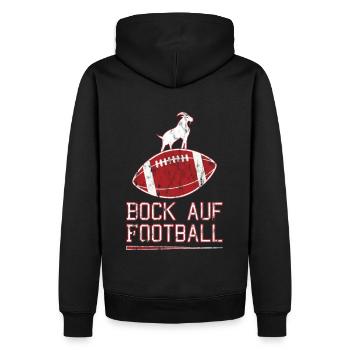American Football Bock auf Football - Männer Premium Bio Hoodie - Schwarz - Hinten - Nico (187cm)