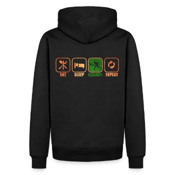 Courge - Sweat à capuche Premium bio Homme - noir - Dos - Nico (187cm)