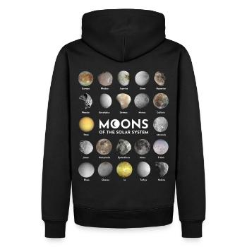 Lunes du système solaire - Sweat à capuche Premium bio Homme - noir - Dos - Nico (187cm)