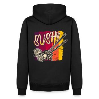 Sushi - Männer Premium Bio Hoodie - Schwarz - Hinten - Nico (187cm)