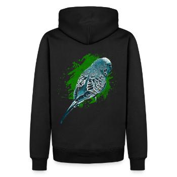 Perruche ondulée - Sweat à capuche Premium bio Homme - noir - Dos - Nico (187cm)