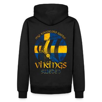 Suède - Mes ancêtres étaient des Vikings - Sweat à capuche Premium bio Homme - noir - Dos - Nico (187cm)
