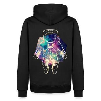Astronaut im Weltraum - Männer Premium Bio Hoodie - Schwarz - Hinten - Nico (187cm)