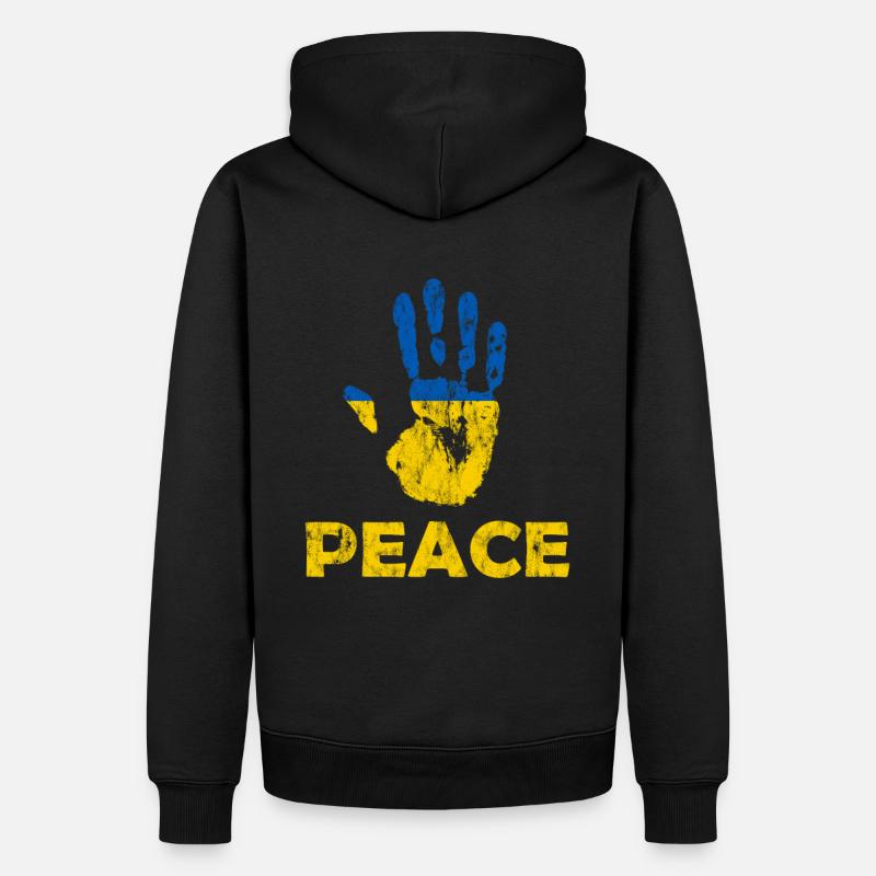 Main Paix Ukraine - Sweat à capuche Premium bio Homme - noir