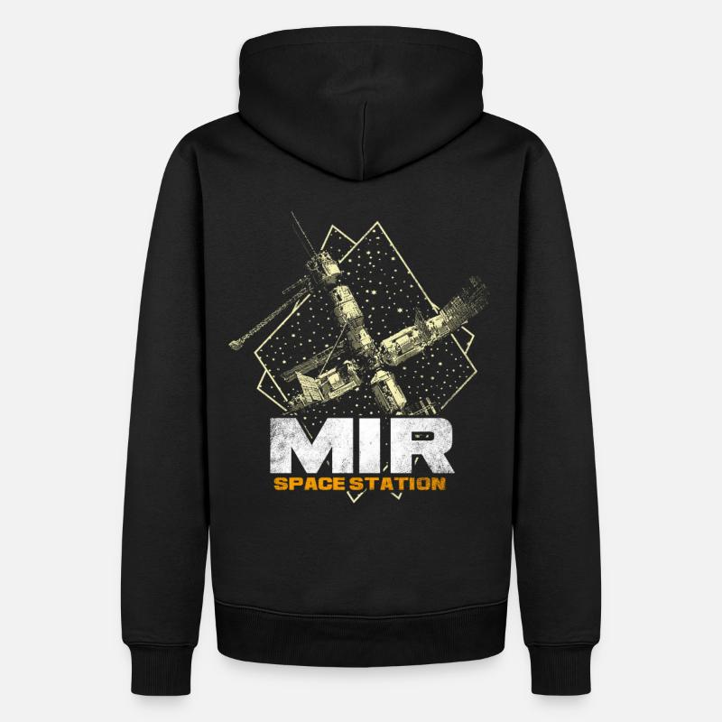 Station spatiale Mir - Sweat à capuche Premium bio Homme - noir