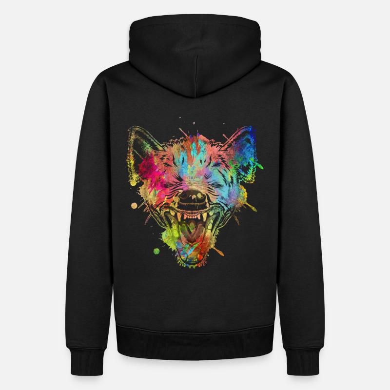 Bunte Hyäne - Männer Premium Bio Hoodie - Schwarz