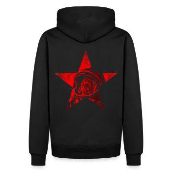 Juri Gagarin - Erster Mensch im Weltraum - Männer Premium Bio Hoodie - Schwarz - Hinten - Nico (187cm)