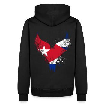 Drapeau de Cuba - Sweat à capuche Premium bio Homme - noir - Dos - Nico (187cm)