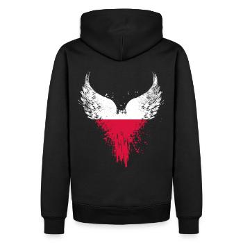 Drapeau de l’aigle de Pologne - Sweat à capuche Premium bio Homme - noir - Dos - Nico (187cm)
