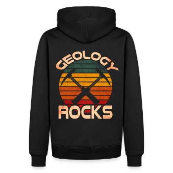 Geologie rockt - Männer Premium Bio Hoodie - Schwarz - Hinten - Nico (187cm)