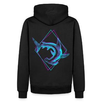 Hammerhai - Männer Premium Bio Hoodie - Schwarz - Hinten - Nico (187cm)