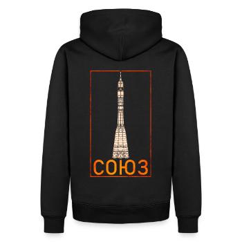 Razzo Soyuz Unione Sovietica - Felpa con cappuccio ecologica premium da uomo - nero - Retro - Nico (187cm)