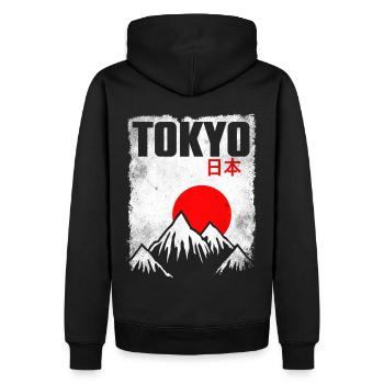 Tokio Japan - Männer Premium Bio Hoodie - Schwarz - Hinten - Nico (187cm)