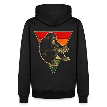 Chimpanzé - Sweat à capuche Premium bio Homme - noir - Dos - Nico (187cm)