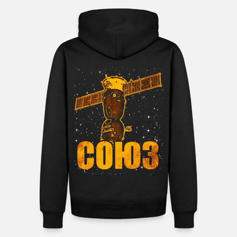 Sowjetisches Sojus Raumschiff - Männer Premium Bio Hoodie - Schwarz