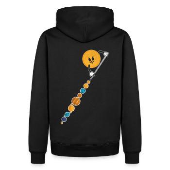 Système solaire Planètes Espace Drôle - Sweat à capuche Premium bio Homme - noir - Dos - Nico (187cm)