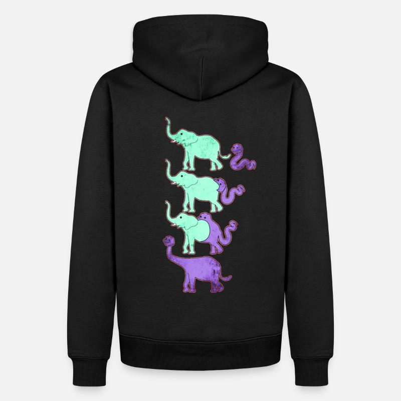 Drôle d’évolution des dinosaures - Sweat à capuche Premium bio Homme - noir