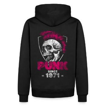 Punk depuis 1971 - Sweat à capuche Premium bio Homme - noir - Dos - Nico (187cm)