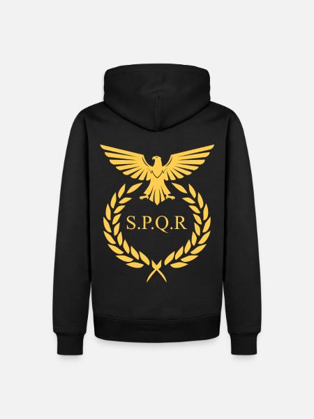 SPQR Historsisches Shirt - Männer Premium Bio Hoodie - Schwarz