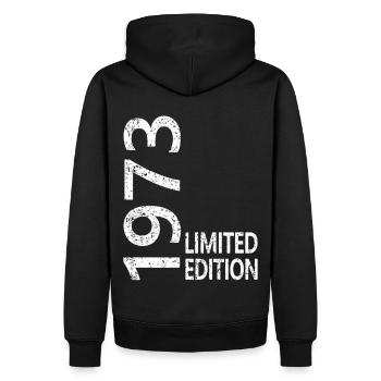 Limited Edition 1973 - Männer Premium Bio Hoodie - Schwarz - Hinten - Nico (187cm)