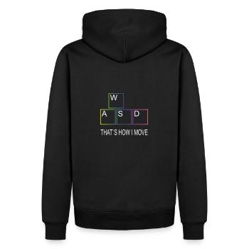 WASD PC Gamer Gaming Jeu vidéo Retro Gamer - Sweat à capuche Premium bio Homme - noir - Dos - Nico (187cm)