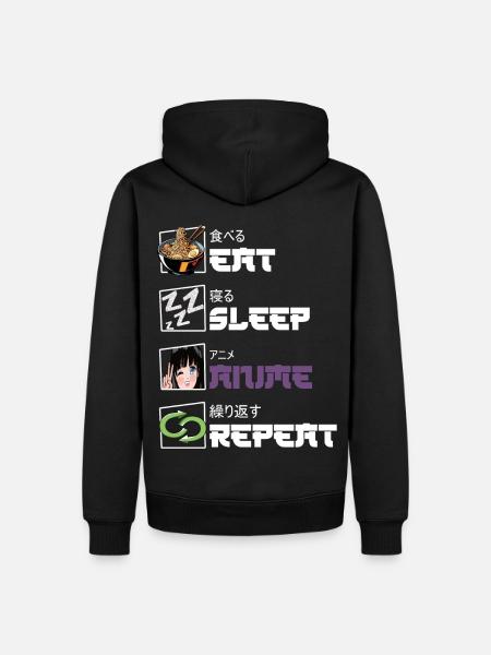 Eat Sleep Anime Repeat - Men’s Premium Organic Hoodie - black
