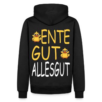 Ente gut alles gut - Männer Premium Bio Hoodie - Schwarz - Hinten - Nico (187cm)