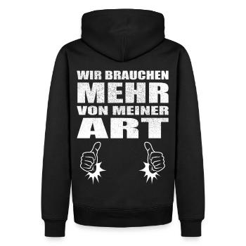 Wir brauchen mehr von meiner Art - Männer Premium Bio Hoodie - Schwarz - Hinten - Nico (187cm)