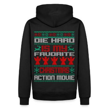 Ugly Christmas Die Hard is my favorite Xmax Movie - Männer Premium Bio Hoodie - Schwarz - Hinten - Nico (187cm)
