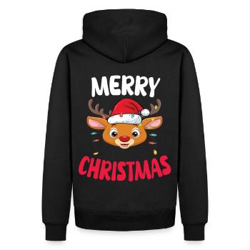 Drôle Renne Noël Famille Joyeux Noël - Sweat à capuche Premium bio Homme - noir - Dos - Nico (187cm)