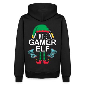 Gamer Elf Matching Family Christmas - Männer Premium Bio Hoodie - Schwarz - Hinten - Nico (187cm)